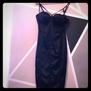 Black silky dress